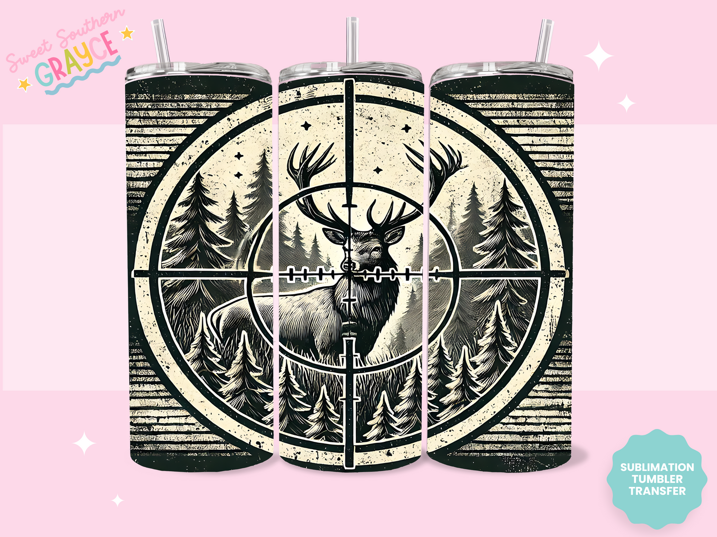 20oz SUBLIMATION TRANSFER - DEER HUNTING SCOPE