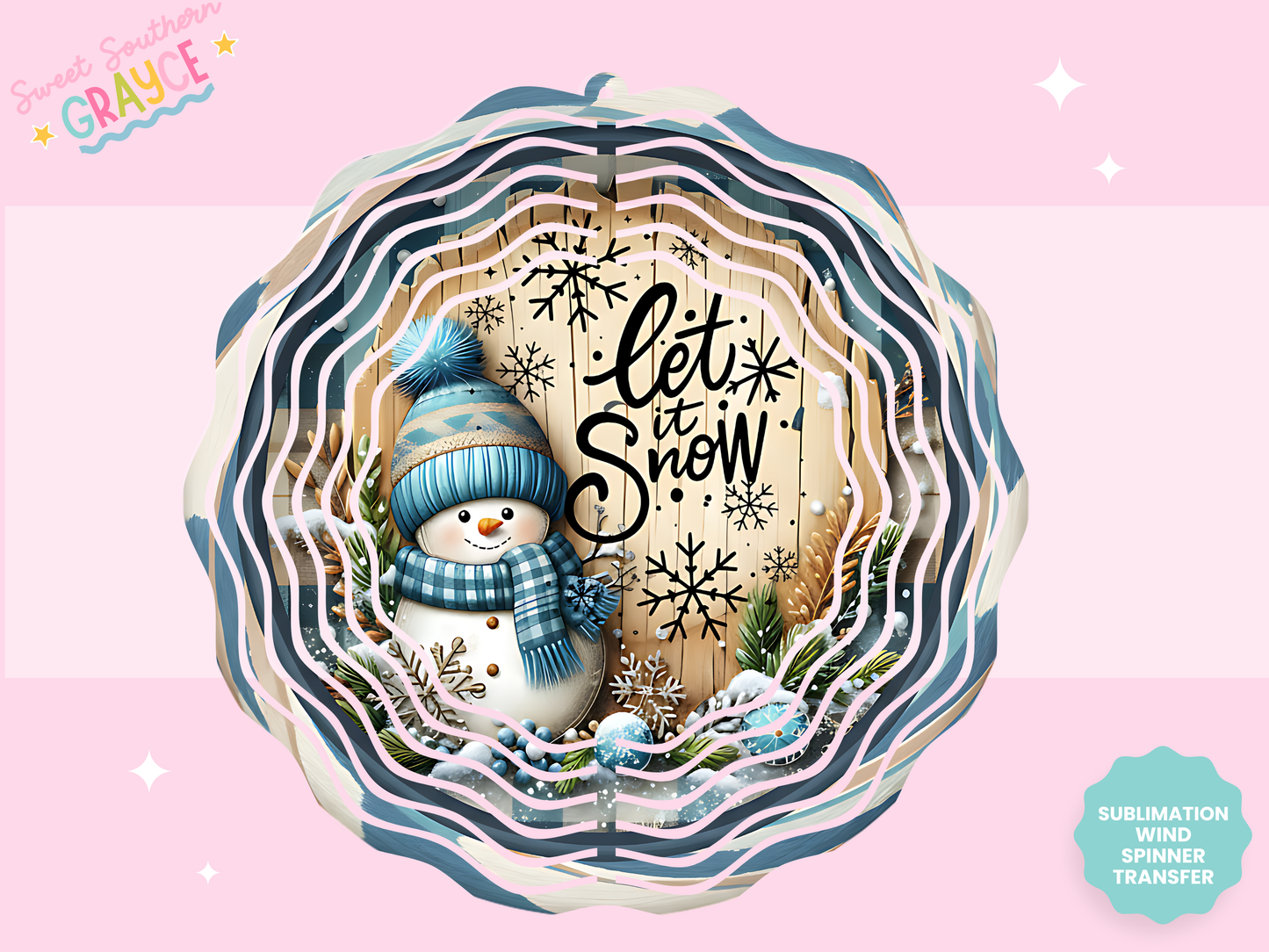 WIND SPINNER SUB TRANSFER - LET IT SNOW SNOWMAN