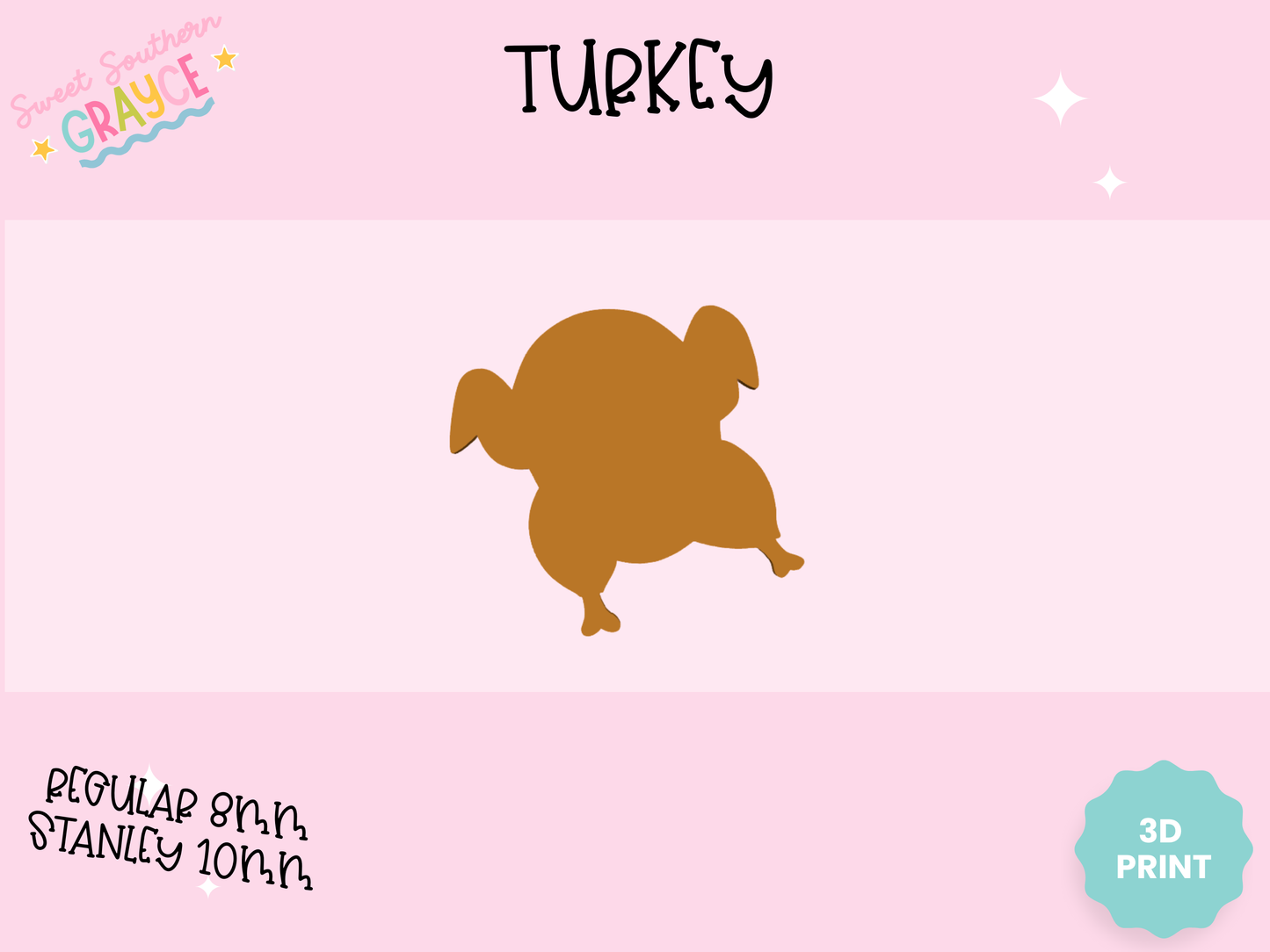 3D STRAW TOPPER- TURKEY