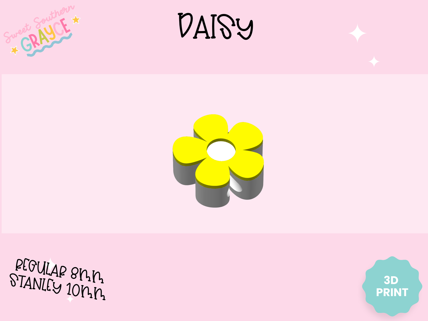 3D STRAW TOPPER- DAISY