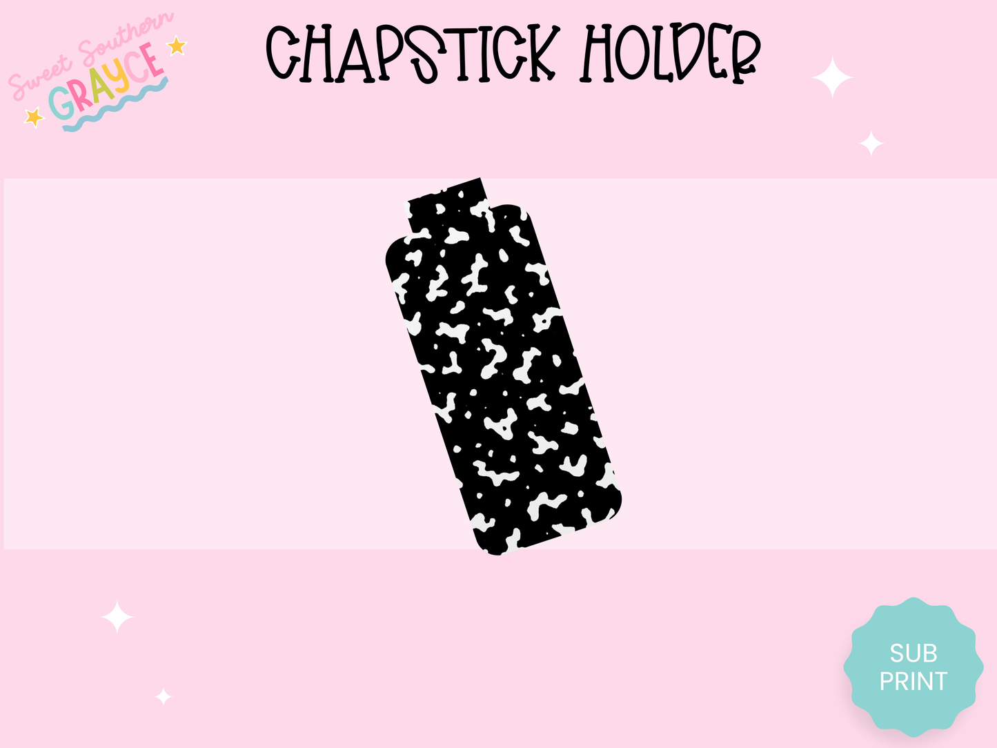 CHAPSTICK HOLDER- COW PRINT