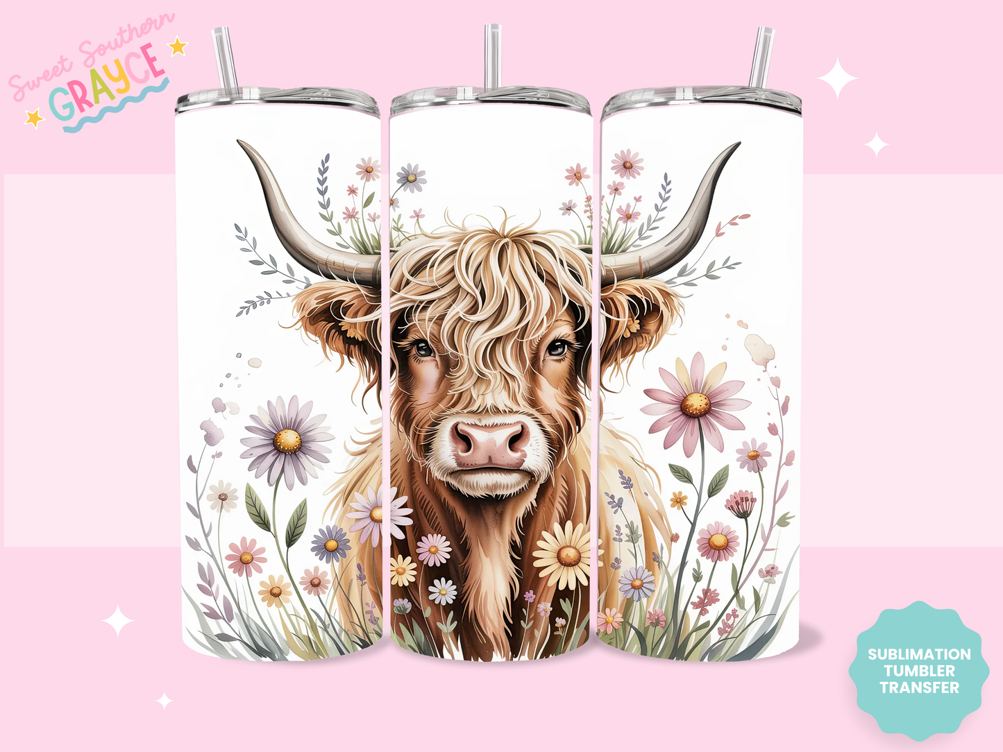 20oz SUBLIMATION TRANSFER- SPRING HEIFER