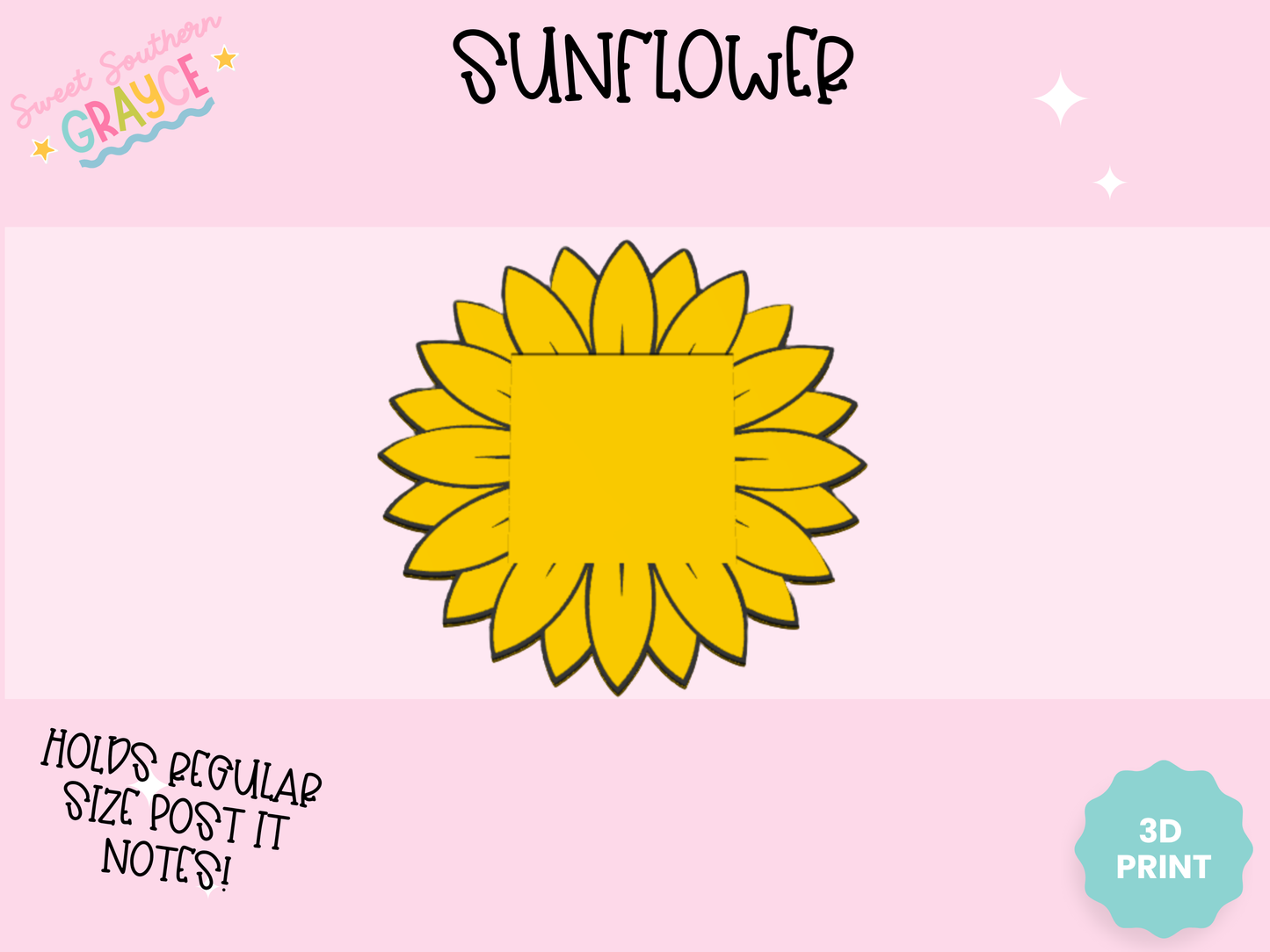 3D STICKY NOTE HOLDER- SUNFLOWER