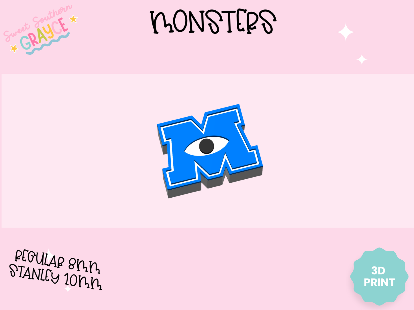 3D STRAW TOPPER- MONSTERS