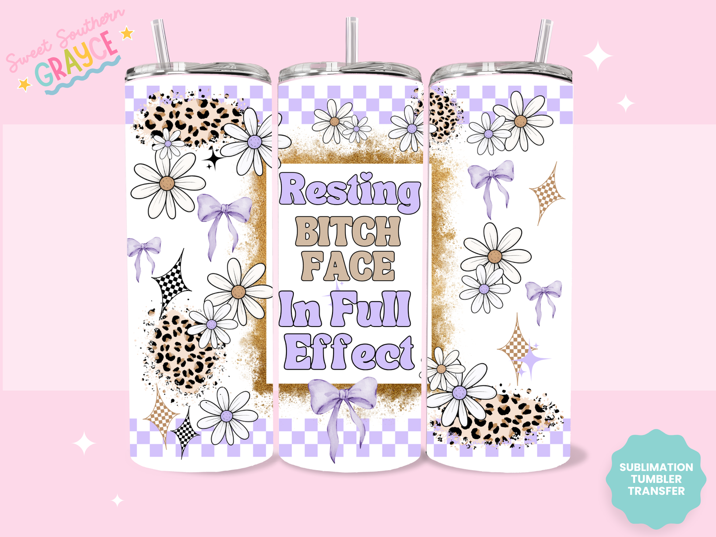 20oz SUBLIMATION TRANSFER- RESTING B FACE IN FULL EFFECT