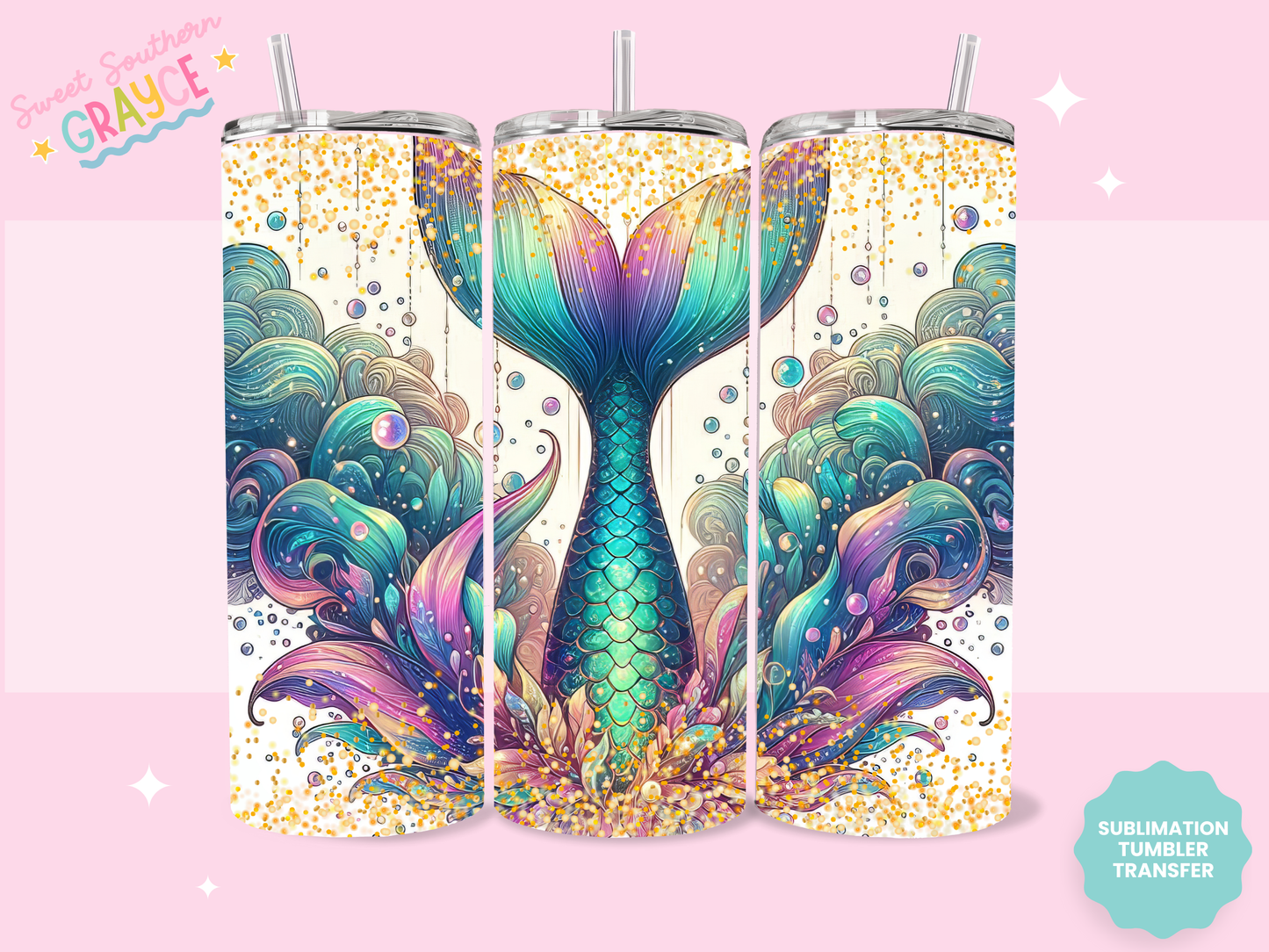20oz SUBLIMATION TRANSFER - MERMAID TAIL