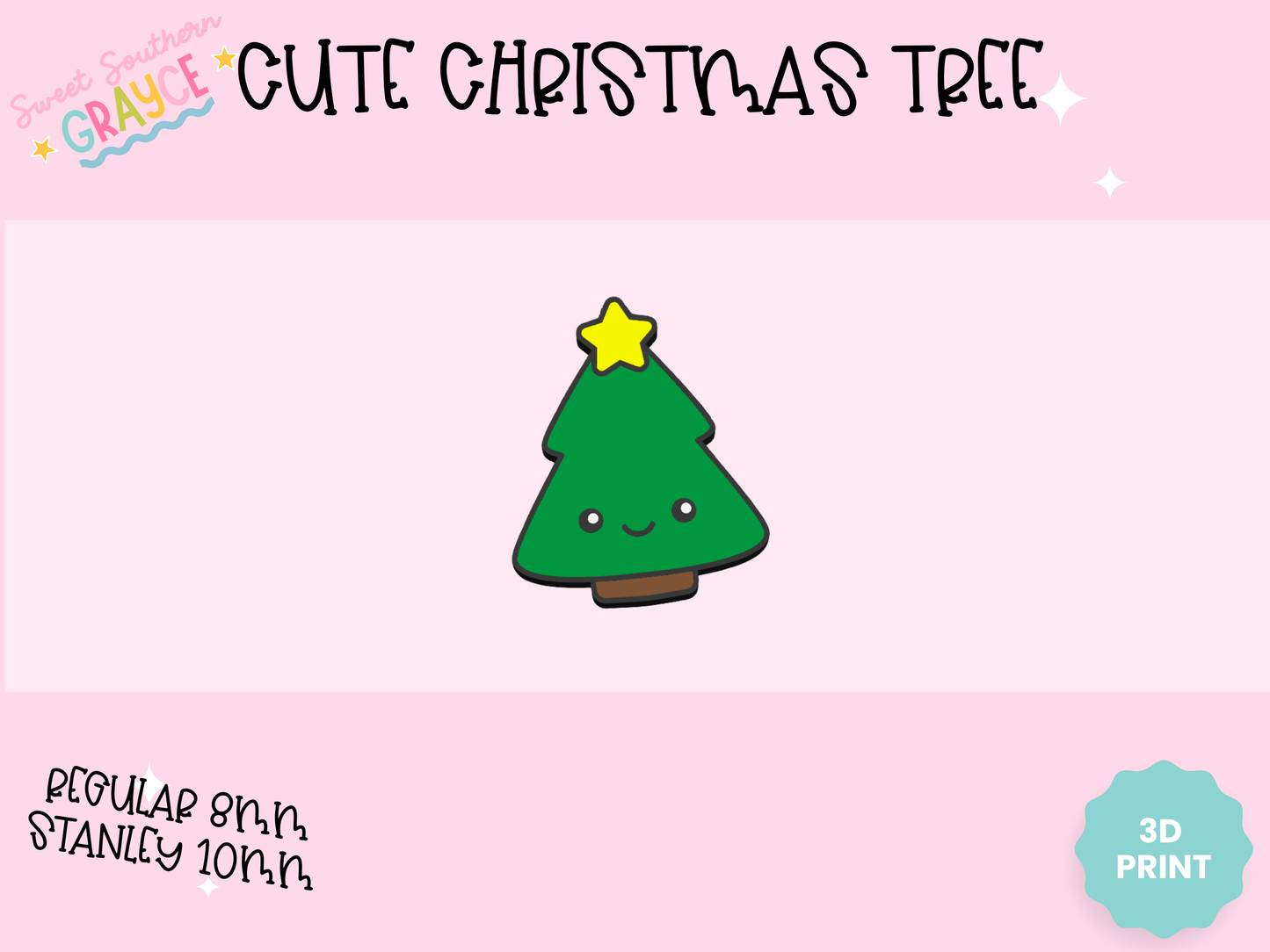 3D STRAW TOPPER- CUTE CHRISTMAS TREE