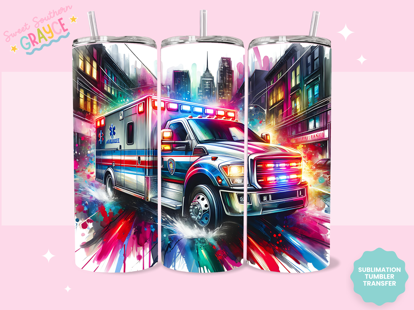 20oz SUBLIMATION TRANSFER - NEON PARAMEDIC