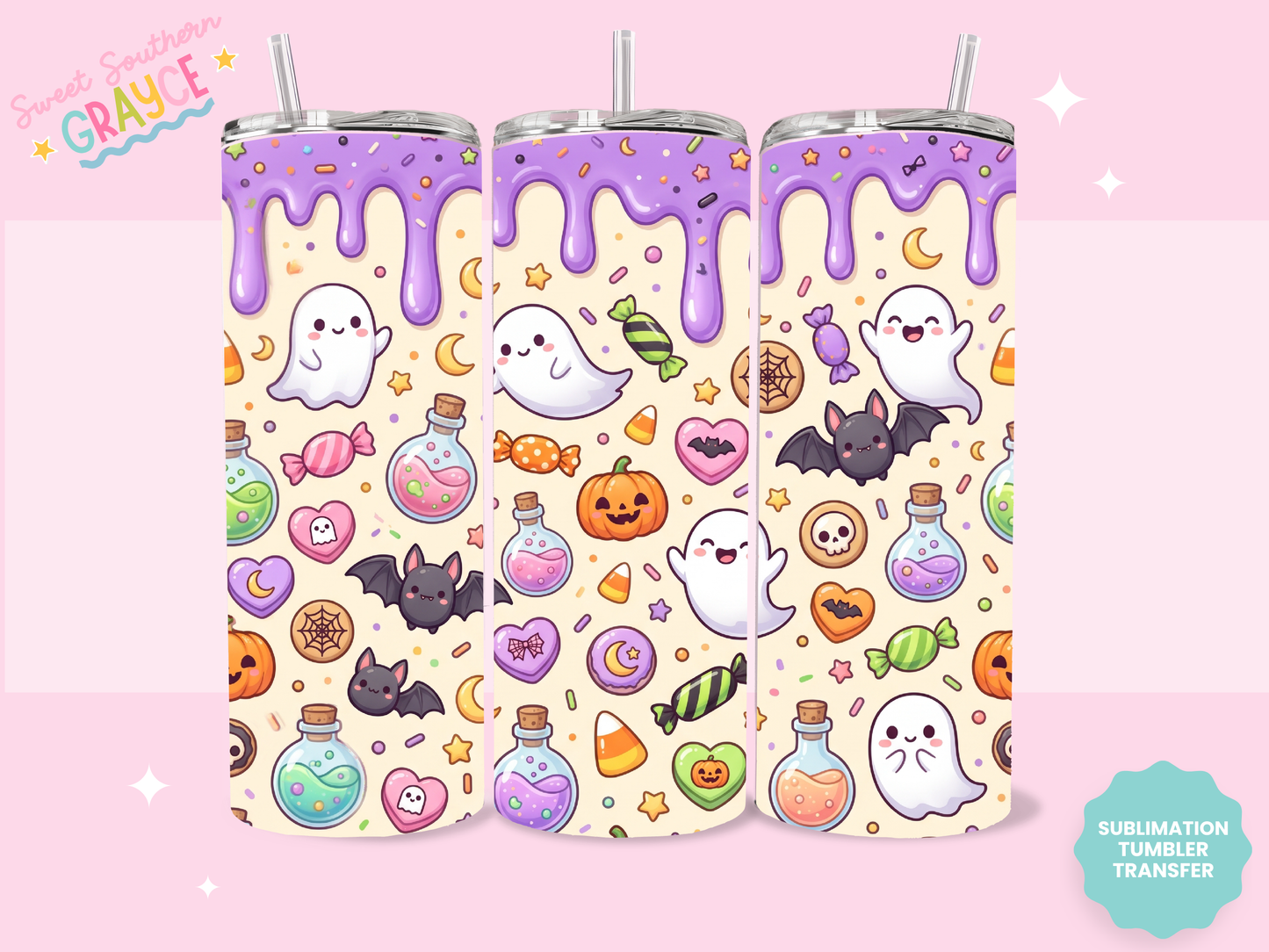 20oz SUBLIMATION TRANSFER- DRIP HALLOWEEN THINGS