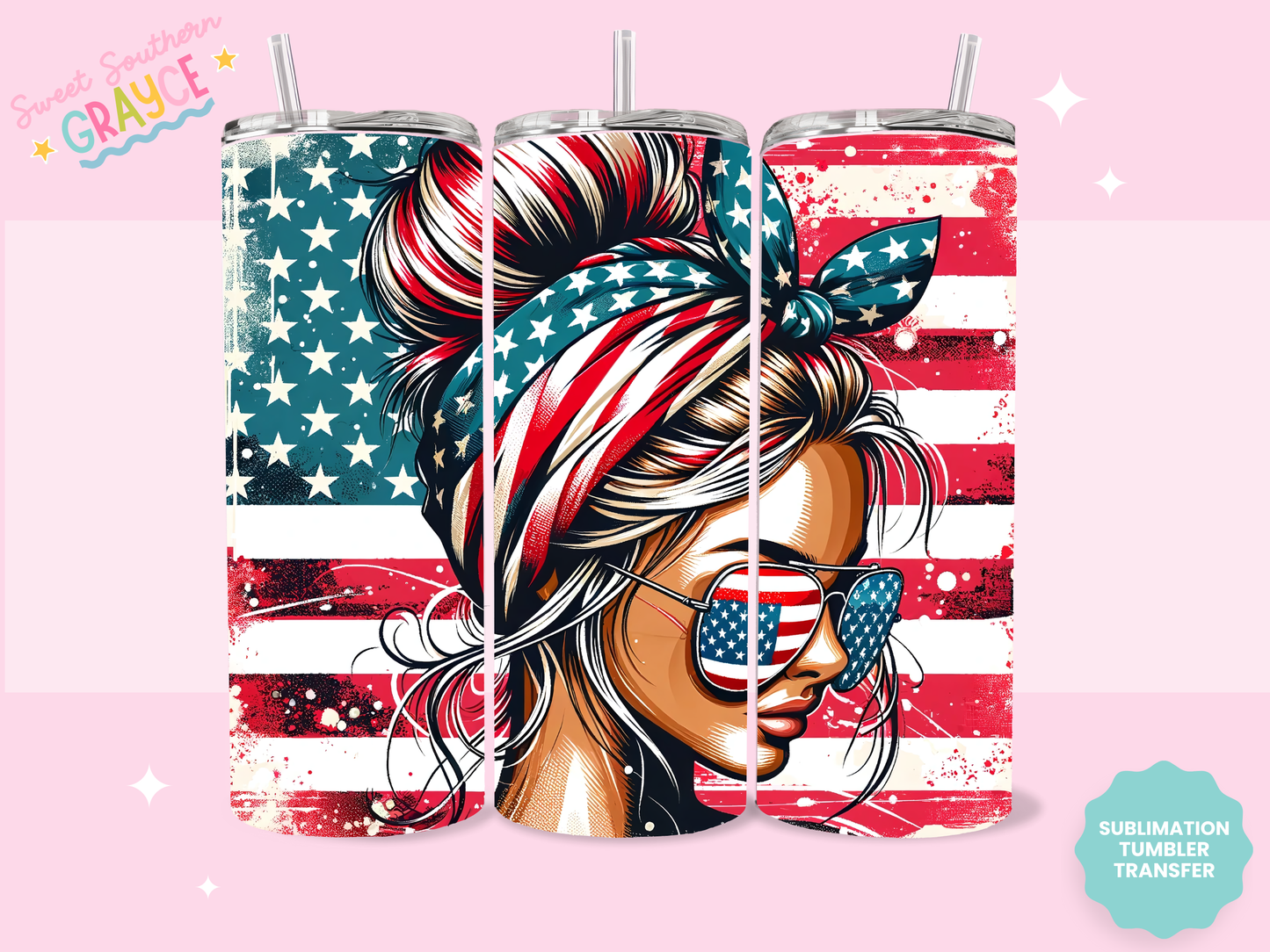 20oz SUBLIMATION TRANSFER - AMERICAN GIRL