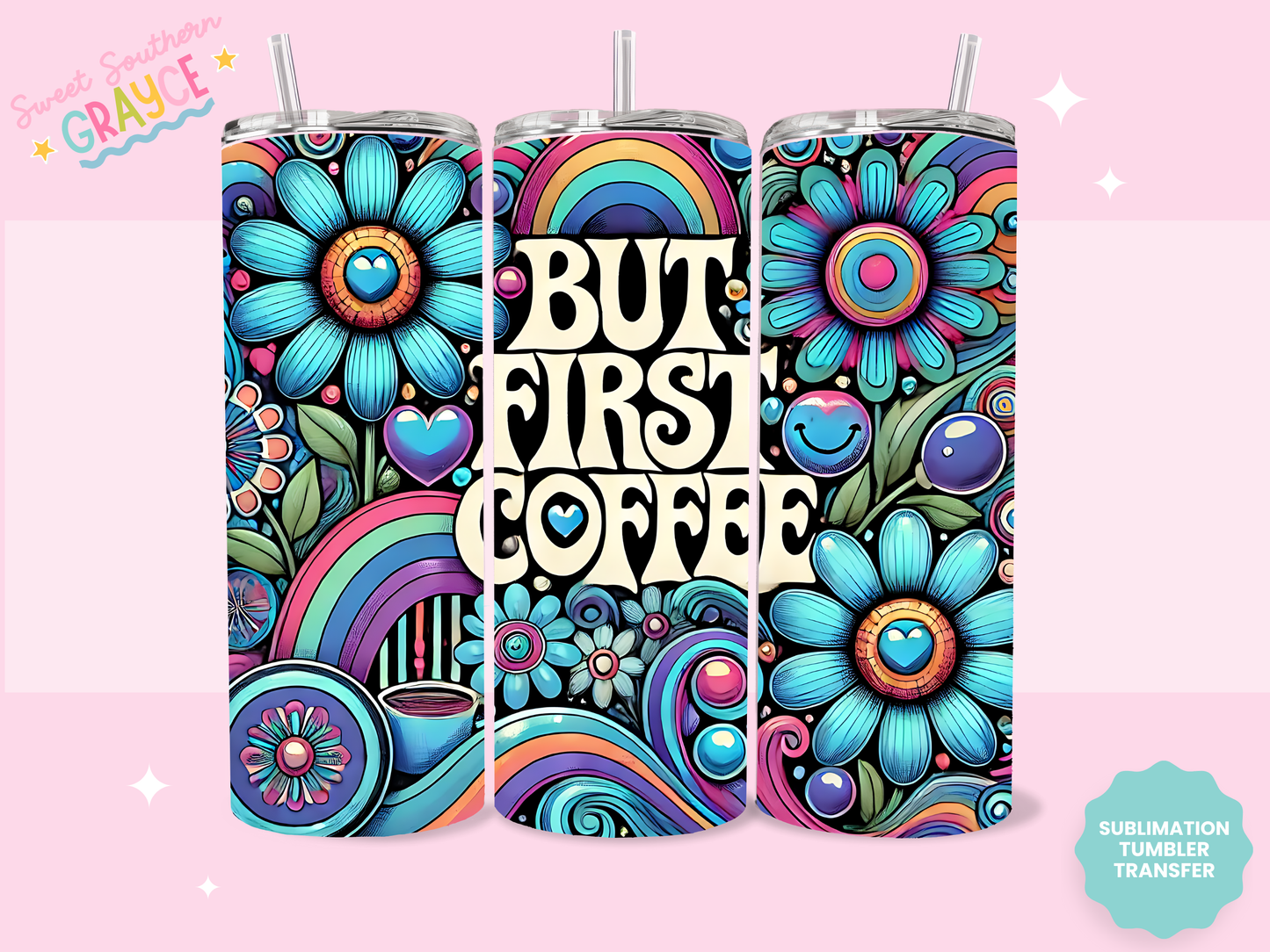 20oz SUBLIMATION TRANSFER - RETRO BUT COFFEE FIRST