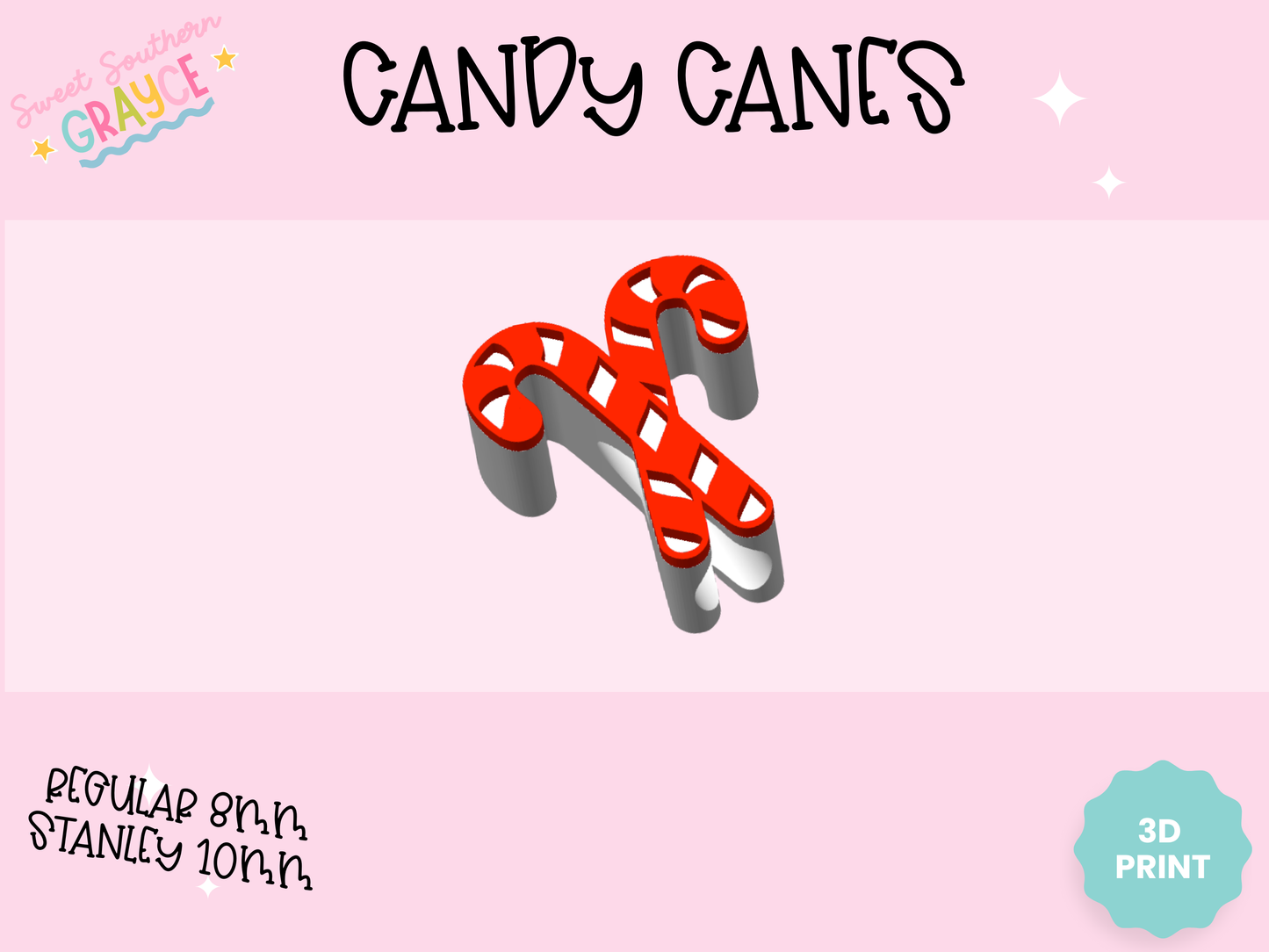 3D STRAW TOPPER- CANDY CANES