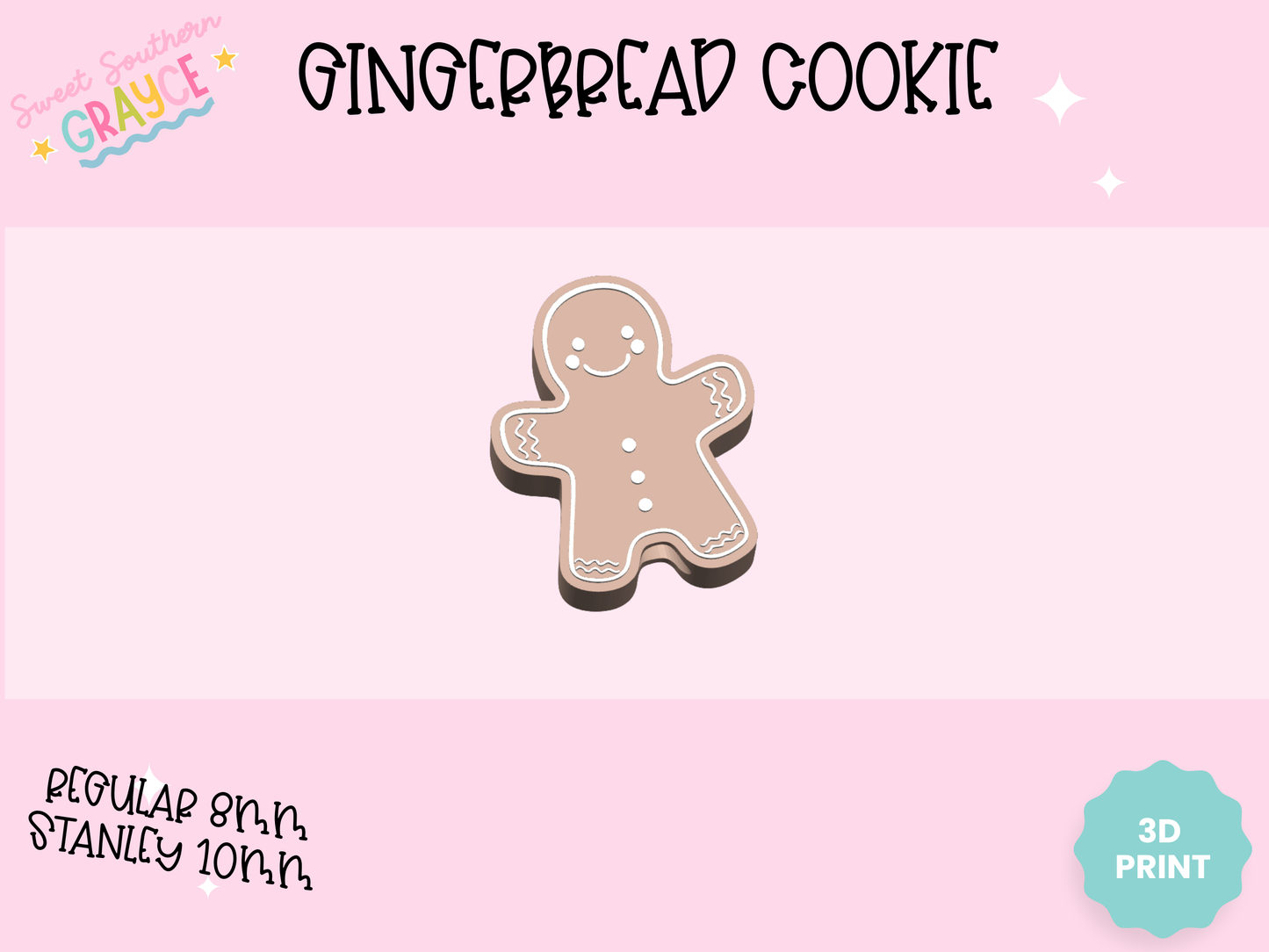 3D STRAW TOPPER- GINGERBREAD COOKIE