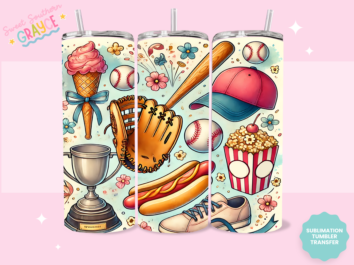 20oz SUBLIMATION TRANSFER - BASEBALL THINGS