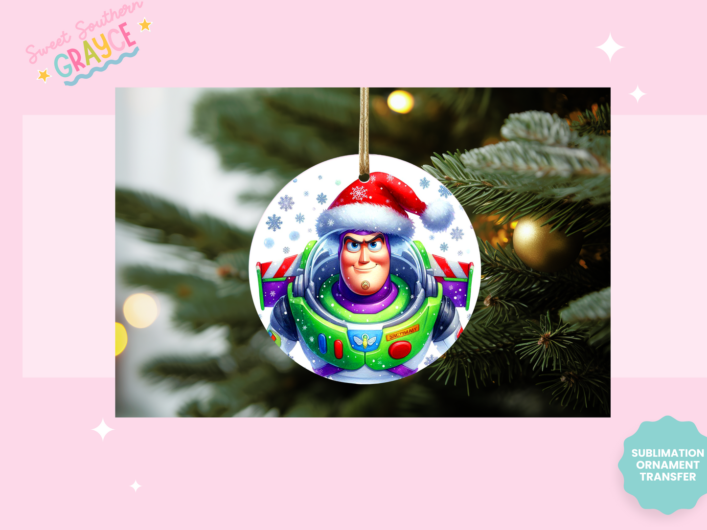 ORNAMENT SUBLIMATION TRANSFER - SNOW BUZZ SUPERHERO #1