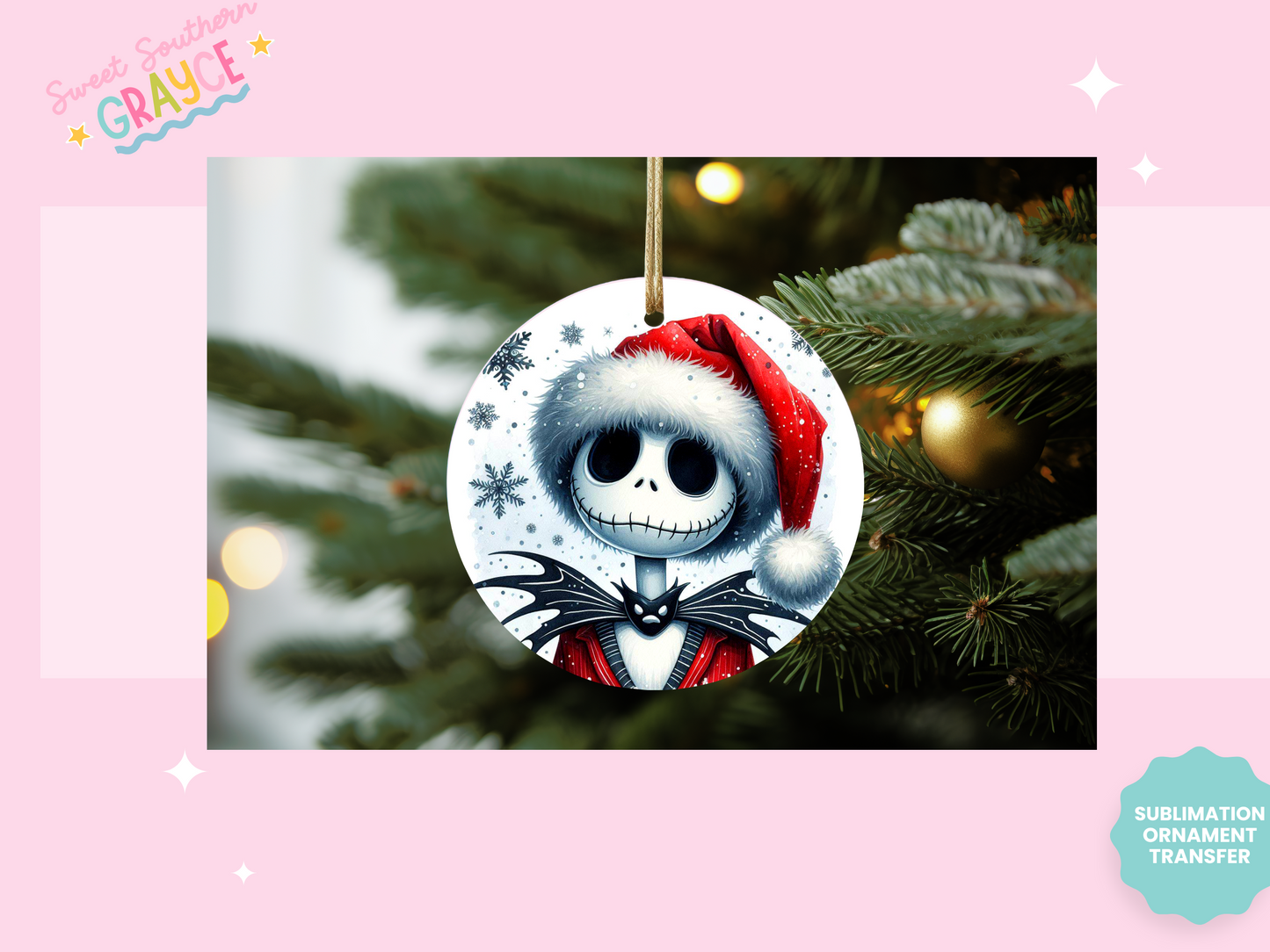 ORNAMENT SUBLIMATION TRANSFER - SNOW HALLOWEEN KING #1