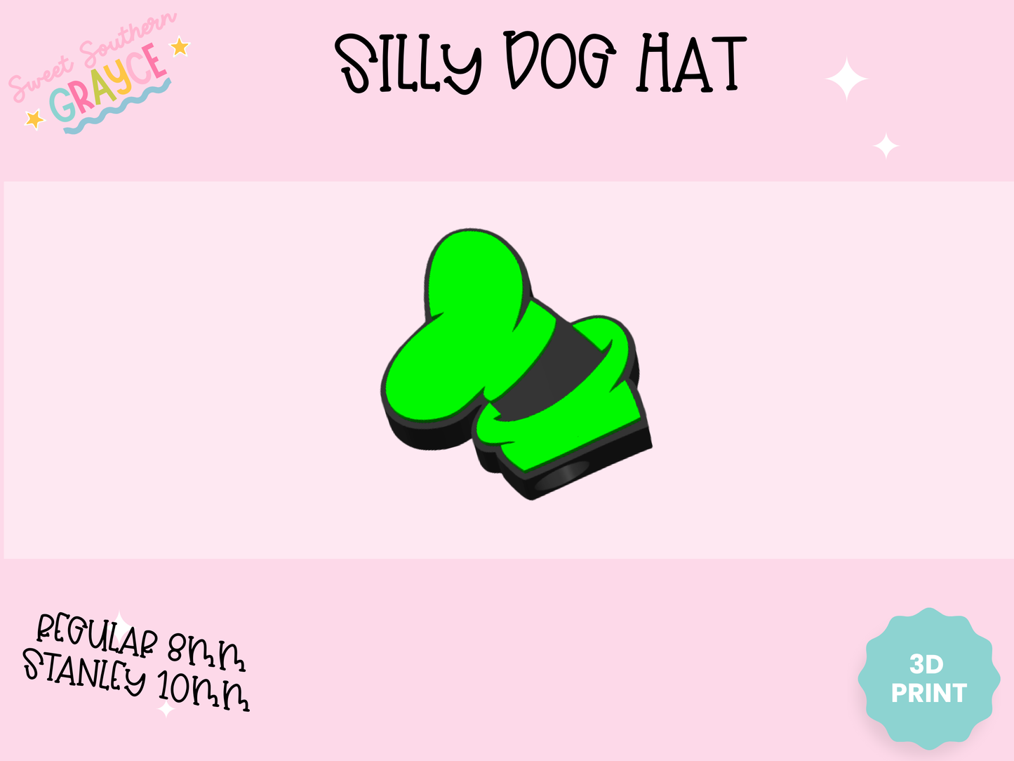 3D STRAW TOPPER- SILLY DOG HAT