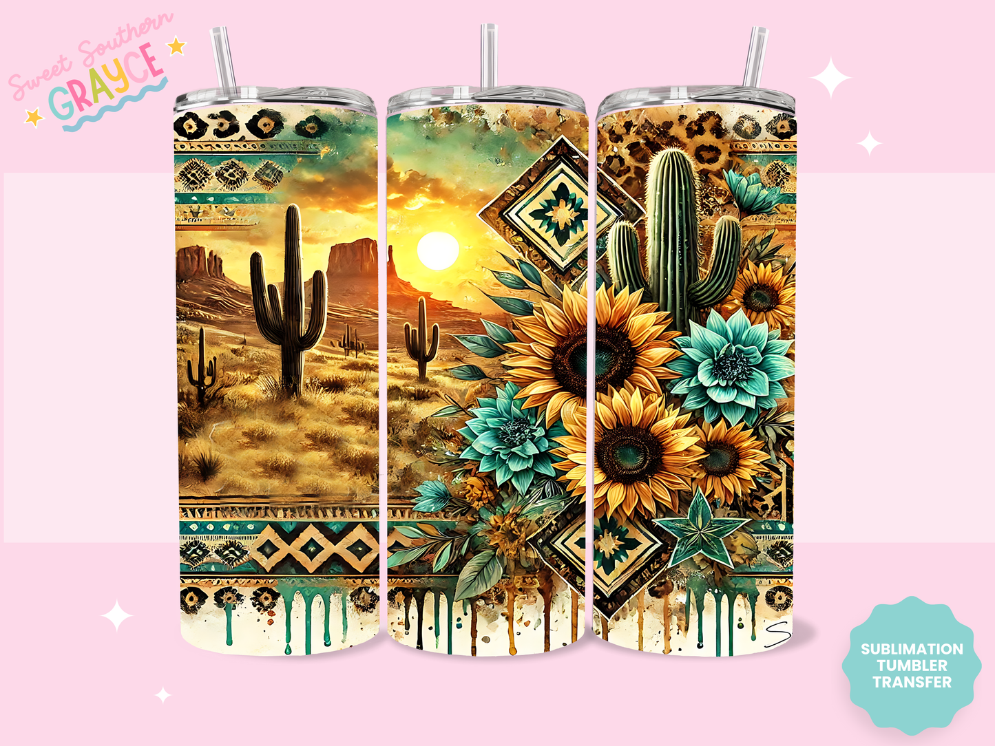 20oz SUBLIMATION TRANSFER - SUNFLOWER SUNSET