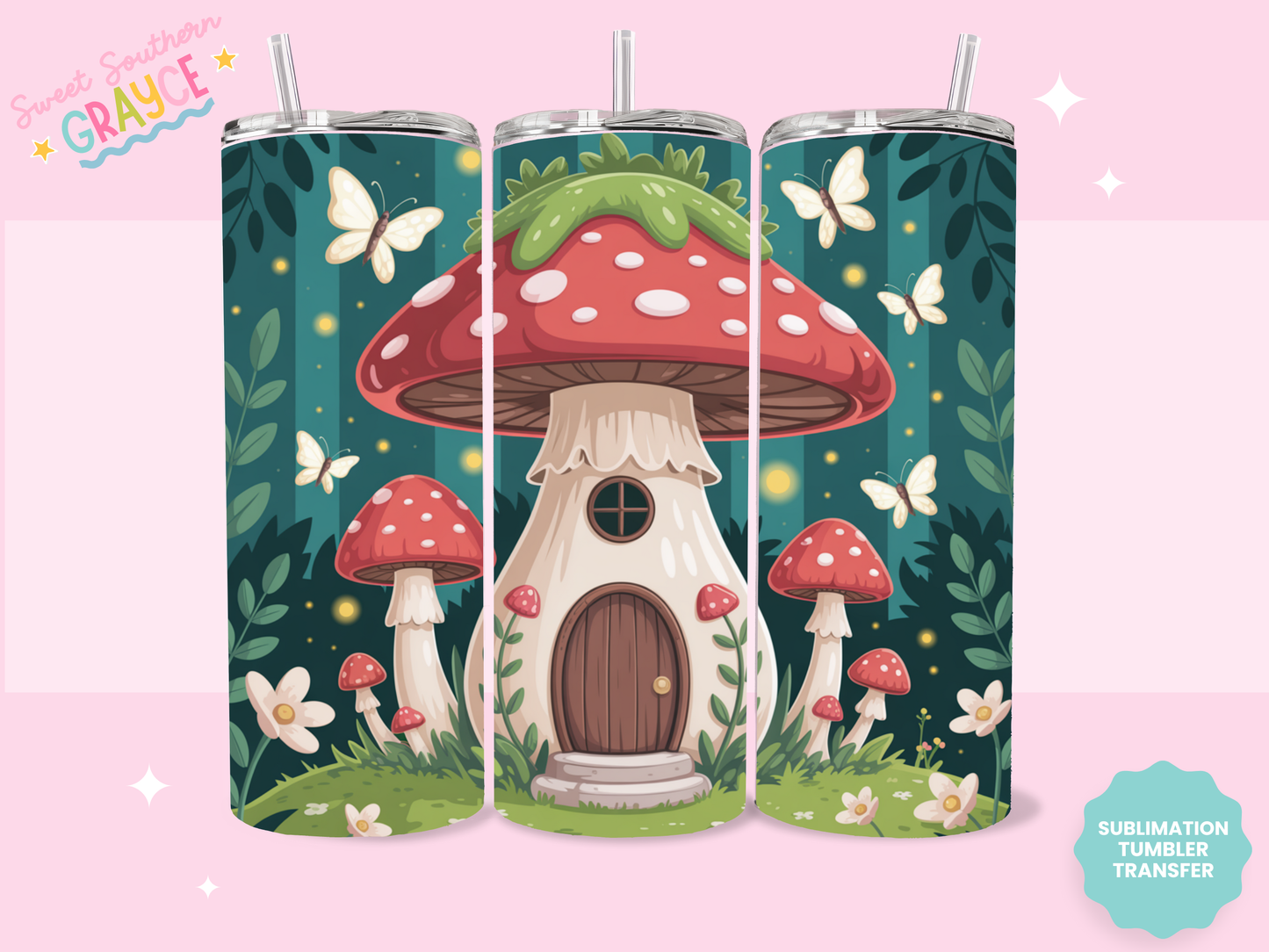 20oz SUBLIMATION TRANSFER- MUSHROOMS