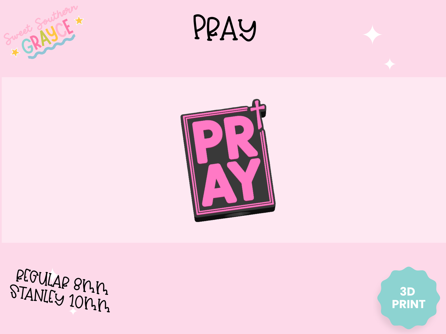 3D STRAW TOPPER- PRAY