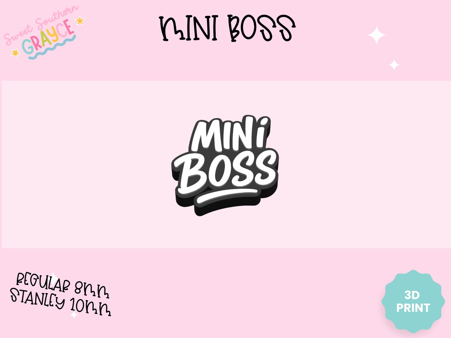 3D STRAW TOPPER- MINI BOSS