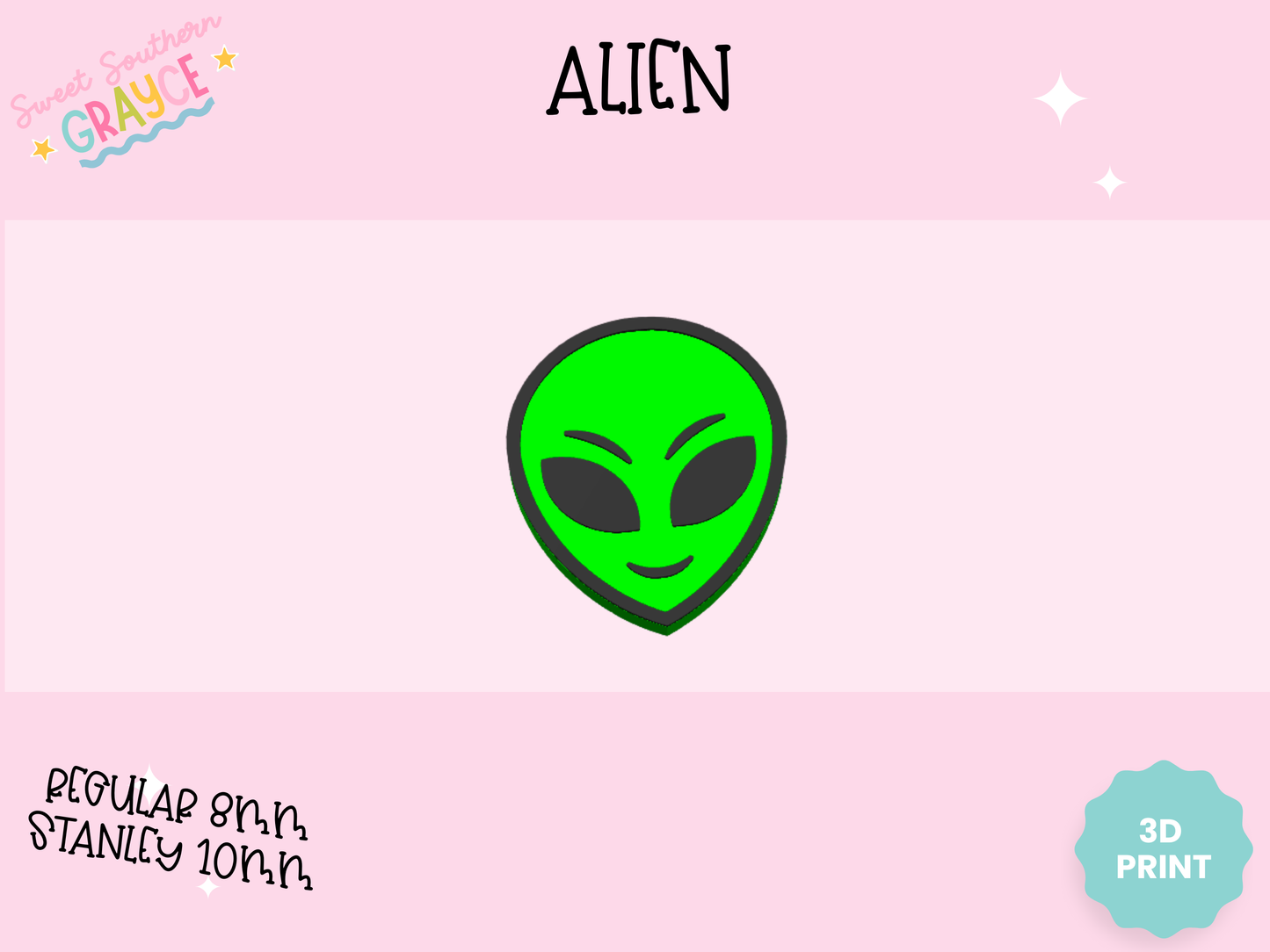 3D STRAW TOPPER- ALIEN