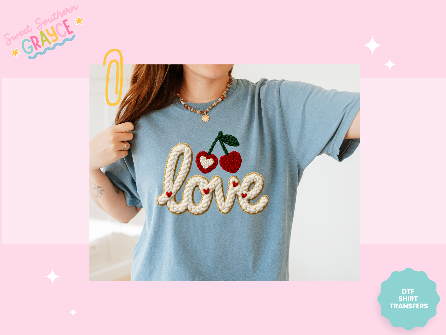 FAUX YARN LOVE CHERRIES