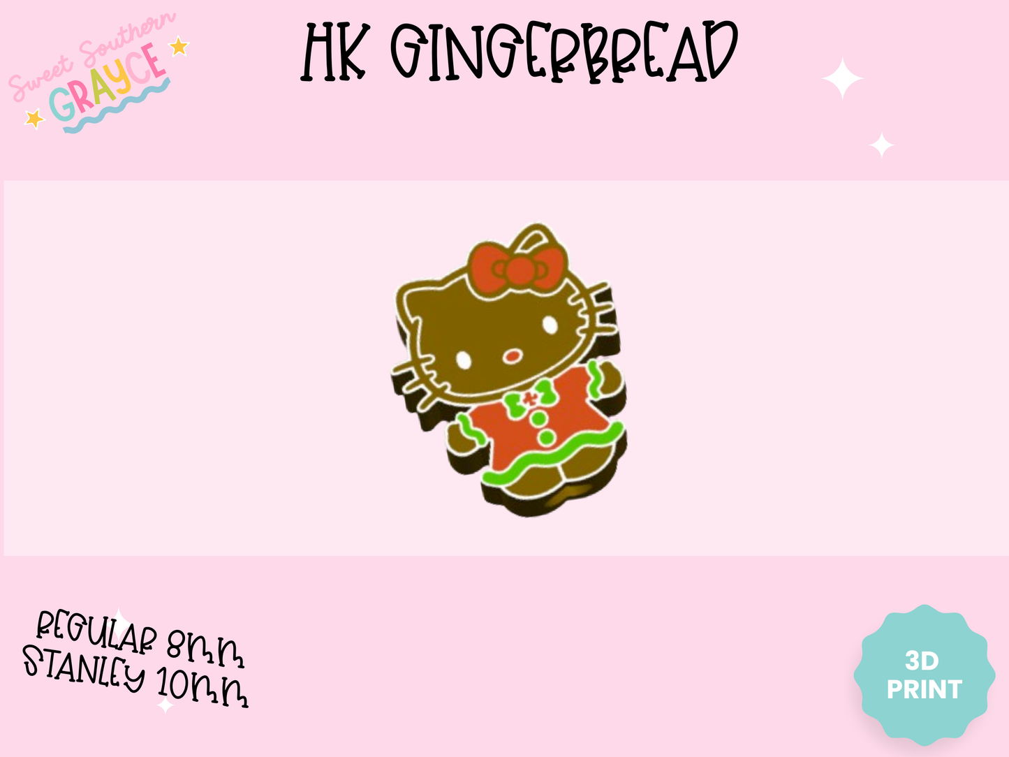 3D STRAW TOPPER- HK GINGERBREAD