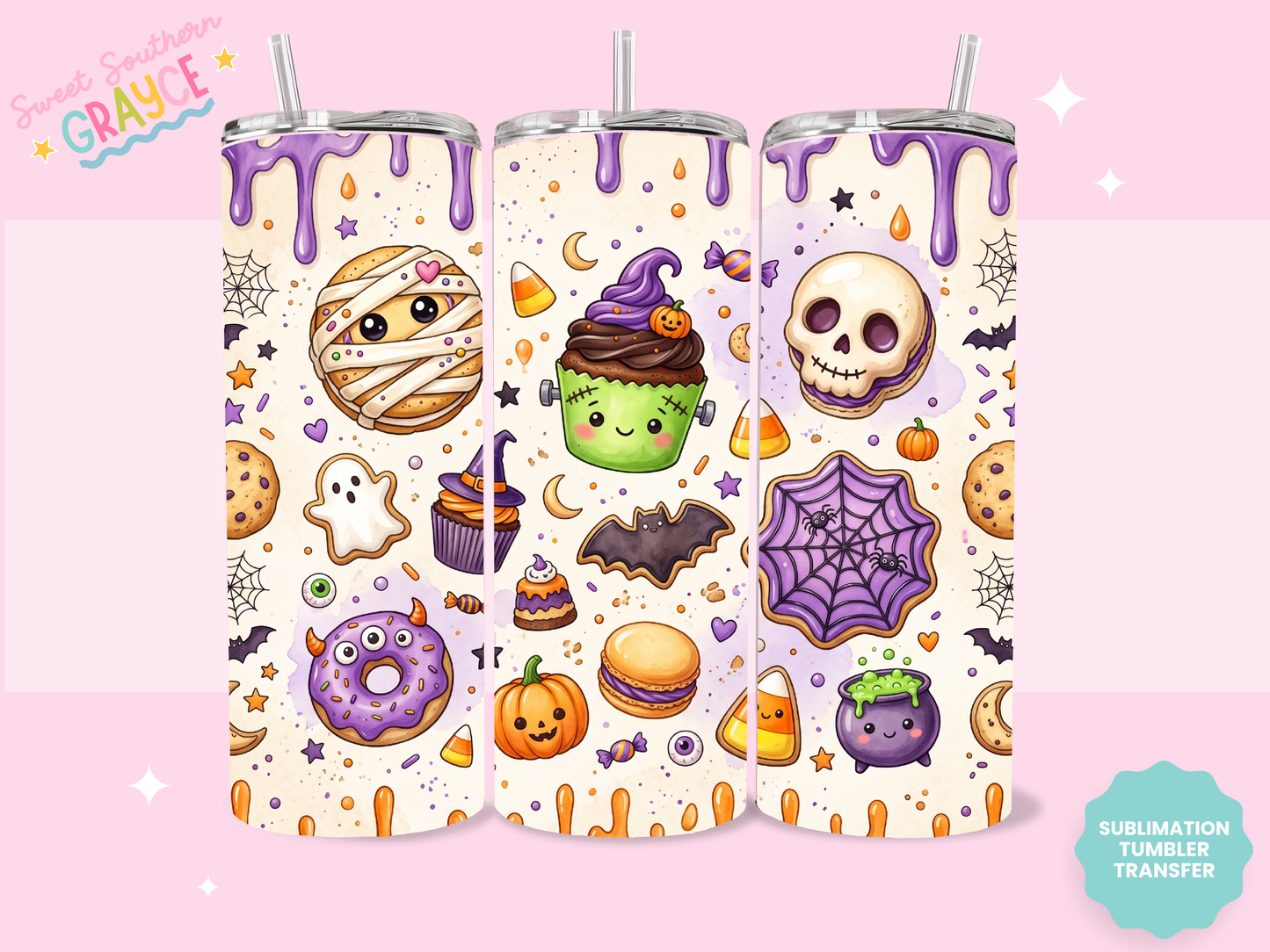 20oz SUBLIMATION TRANSFER- CUTE HALLOWEEN