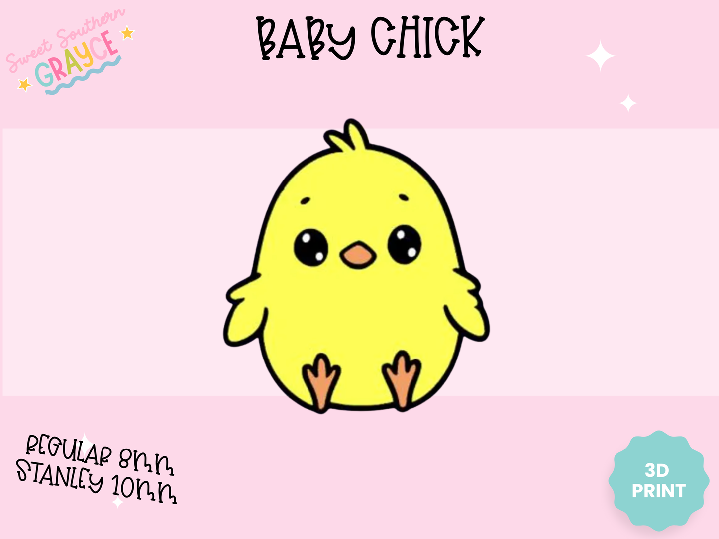 3D STRAW TOPPER- BABY CHICK