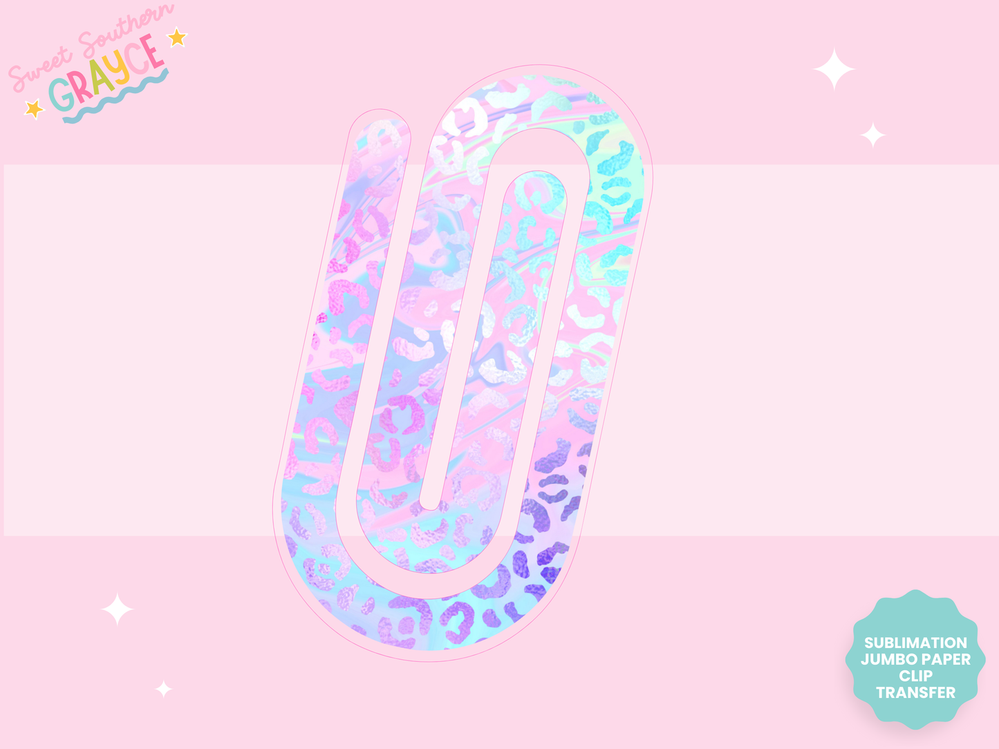 JUMBO PAPER CLIP SUB TRANSFER - OMBRE CHEETAH PRINT