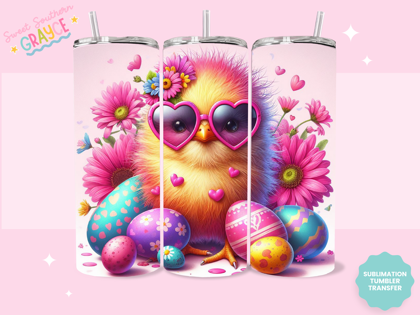 20oz SUBLIMATION TRANSFER - CHICK EASTER EGGS