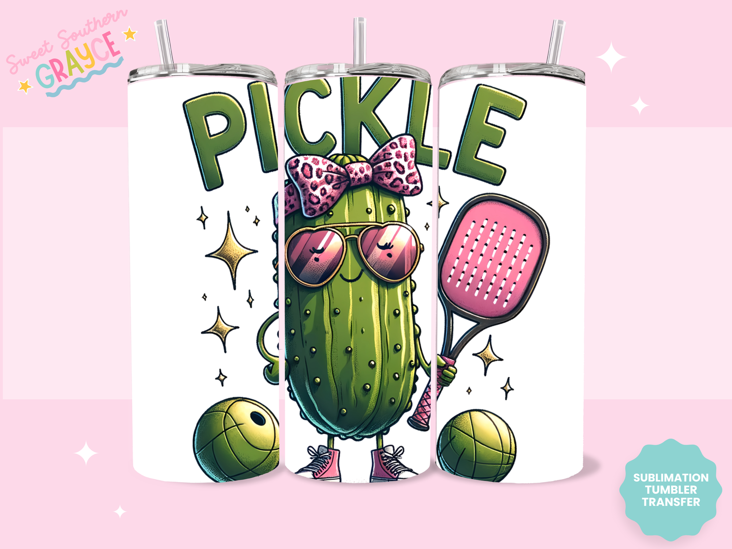 20oz SUBLIMATION TRANSFER - PICKLE BALL GIRL