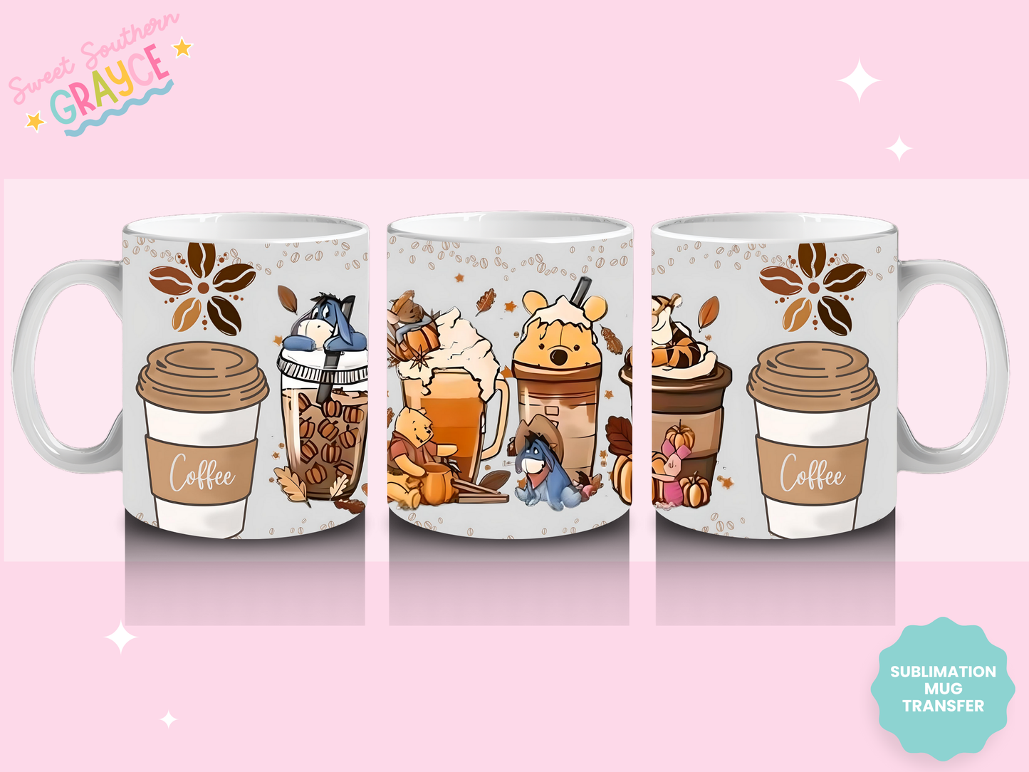MUG SUBLIMATION TRANSFER - HONEYBEAR COFFEE
