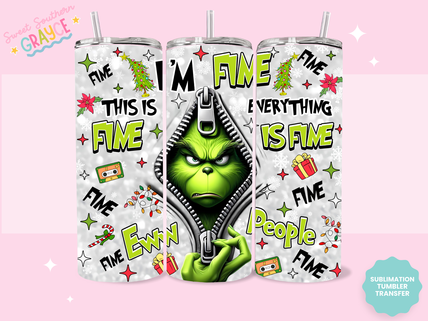 20oz SUBLIMATION TRANSFER - GREEN MAN EW PEOPLE