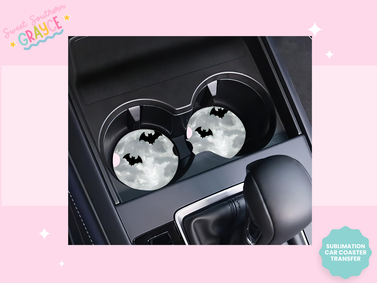 CAR COASTER SUBLIMATION TRANSFER - BATS