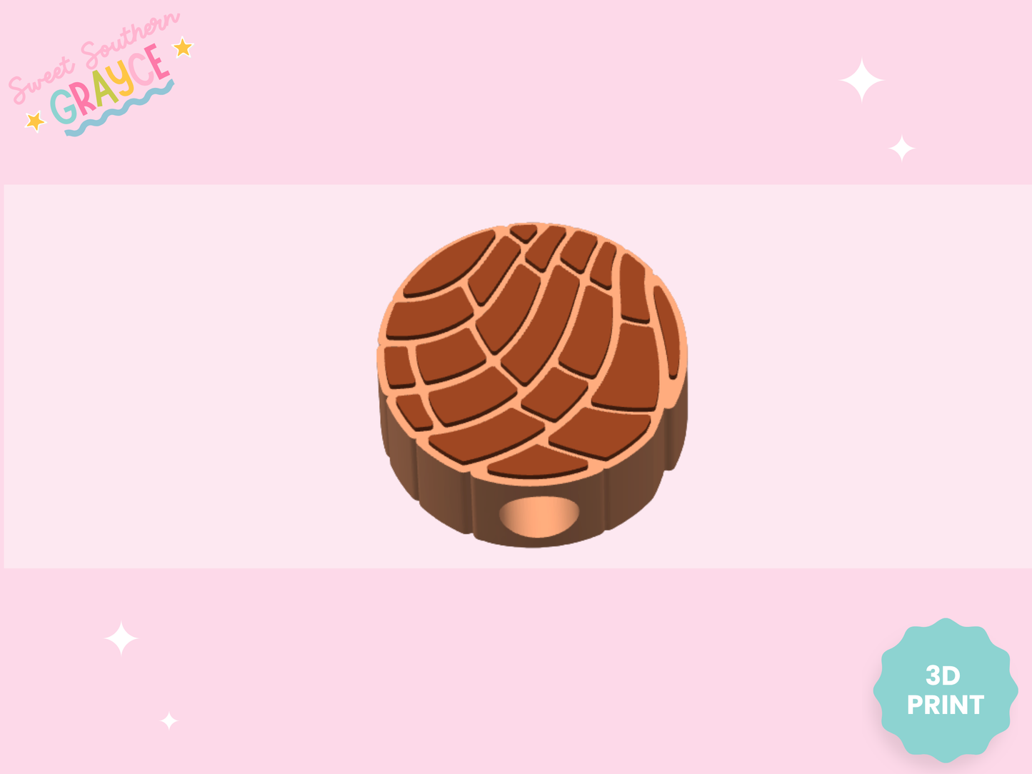 3D STRAW TOPPER- DARK CONCHA