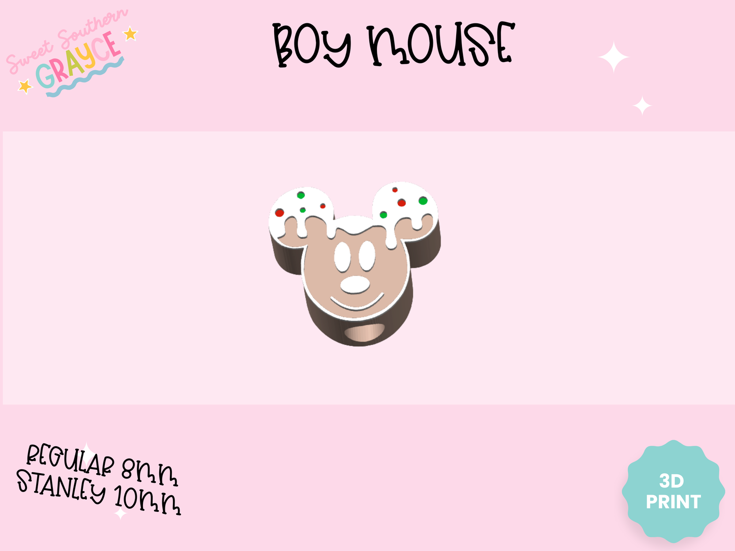 3D STRAW TOPPER- BOY MOUSE