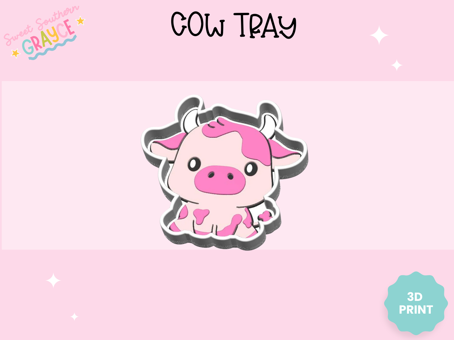 3D TRINKET TRAY- COW