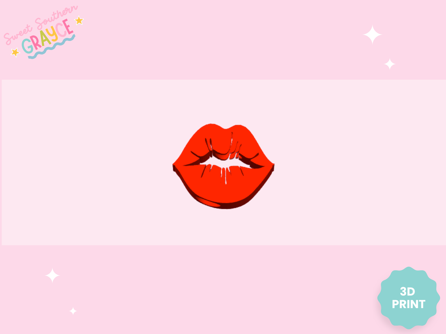 3D STRAW TOPPER- RED LIPS