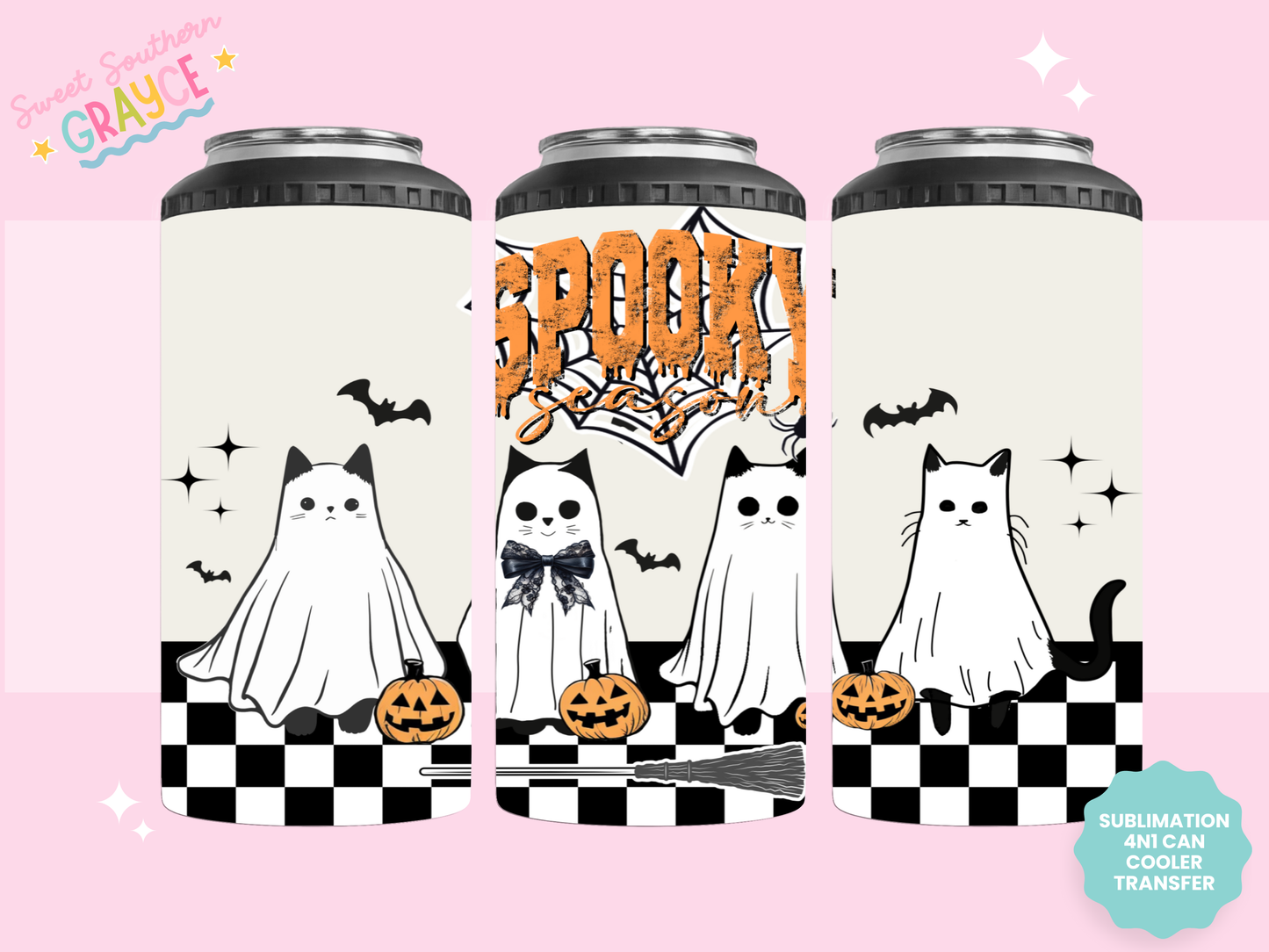 4n1 CAN COOLER TRANSFER- SPOOKY CATS