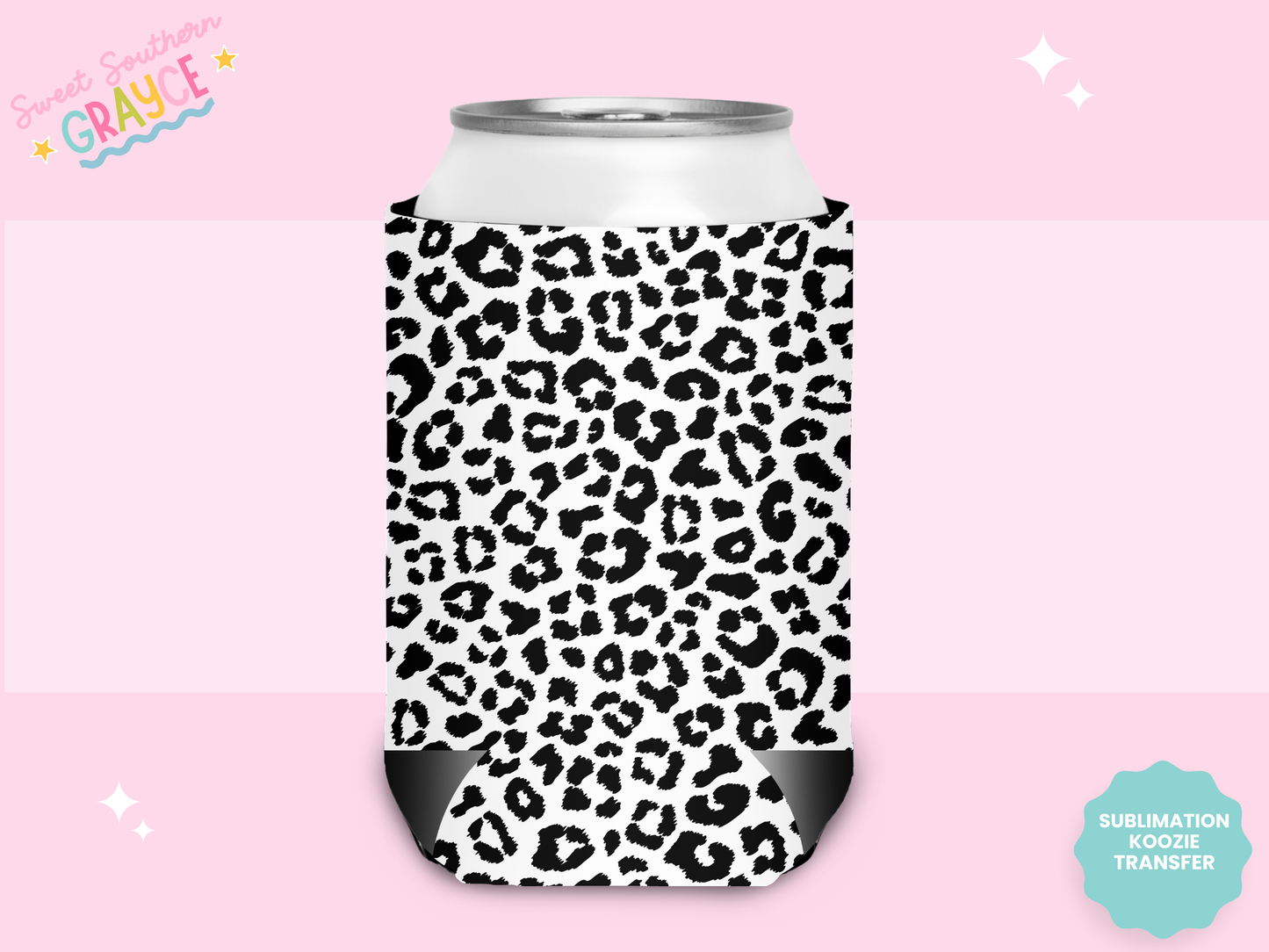 CAN KOOZIE SUB TRANSFER - BLACK CHEETAH