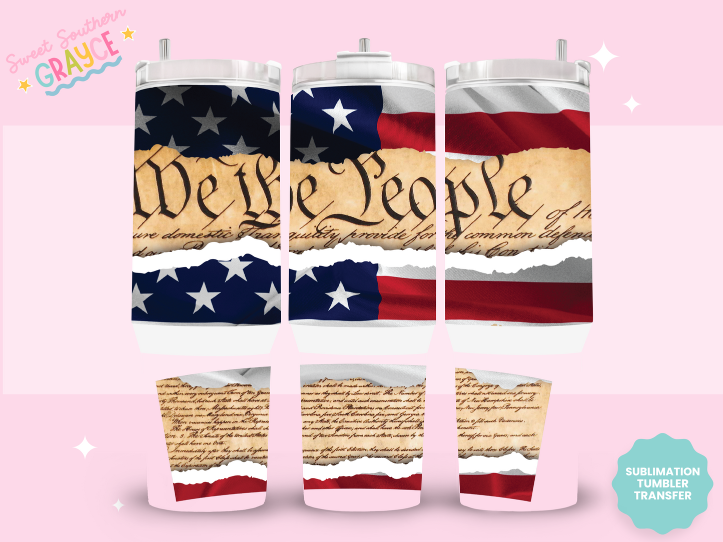 40oz SUBLIMATION TRANSFER- WE THE PEOPLE