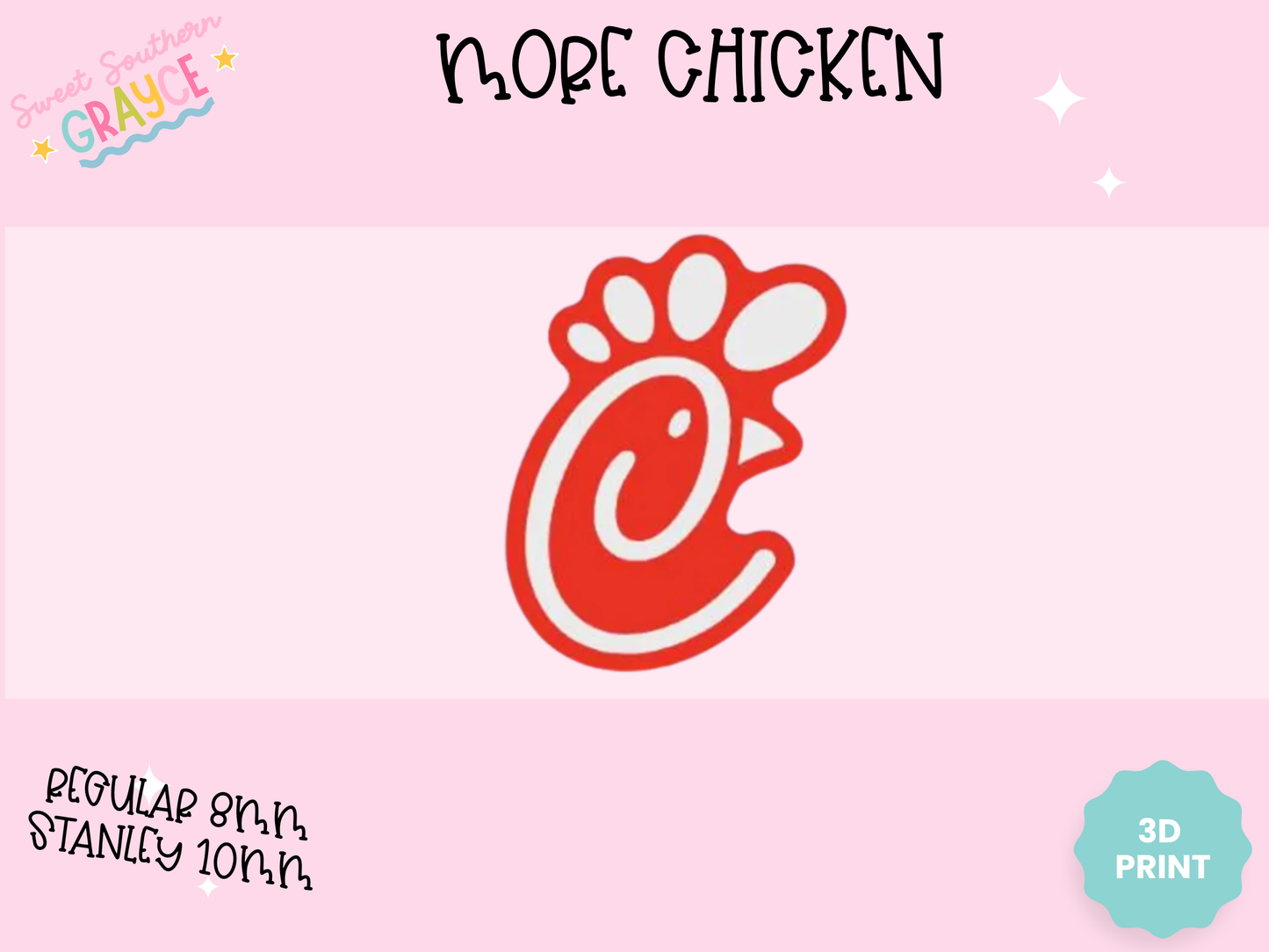 3D STRAW TOPPER- MORE CHICKEN