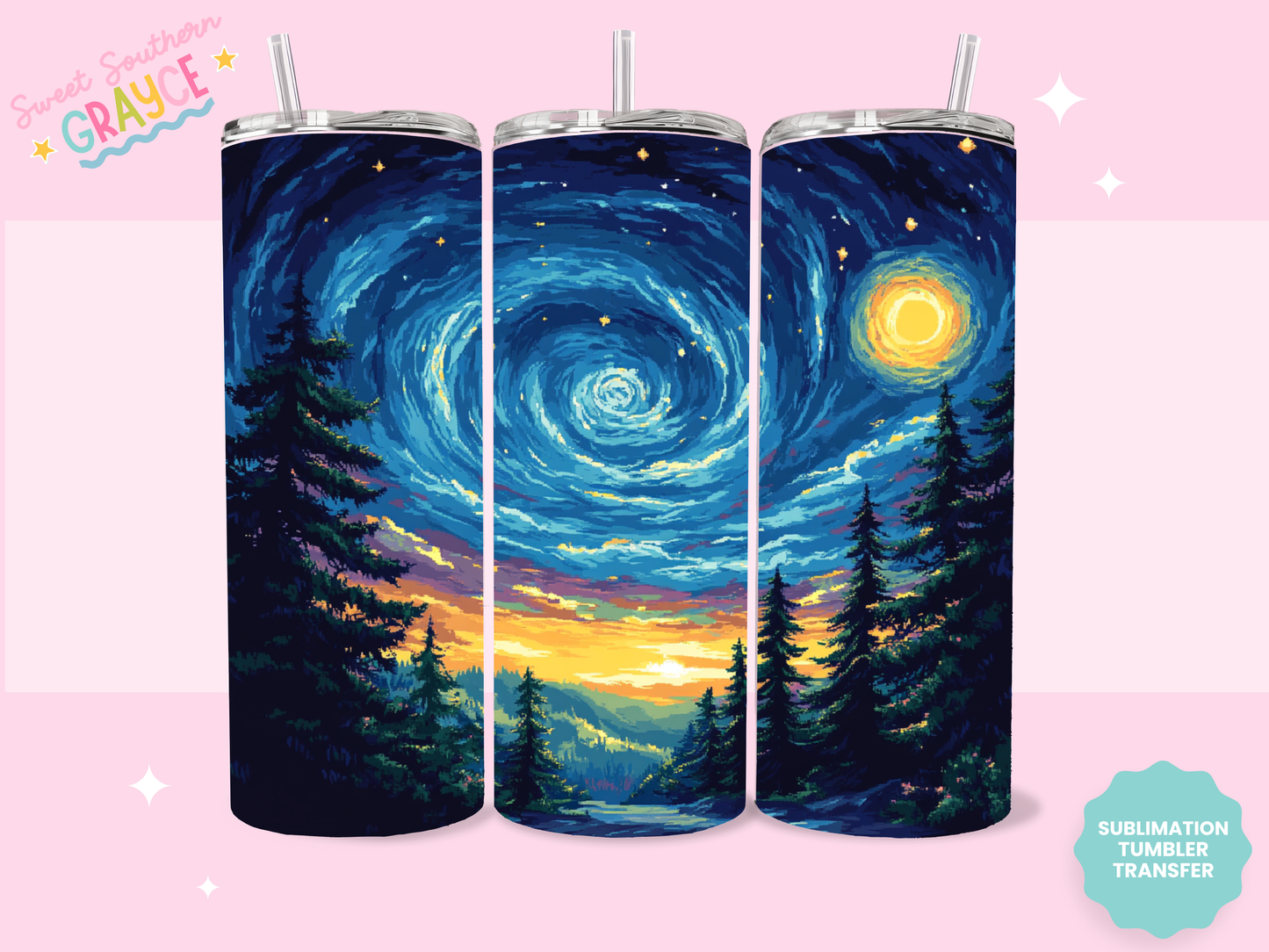 20oz SUBLIMATION TRANSFER- STARRY NIGHT