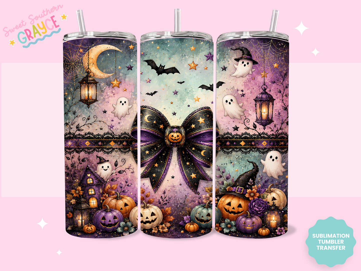 20oz SUBLIMATION TRANSFER- HALLOWEEN BOW