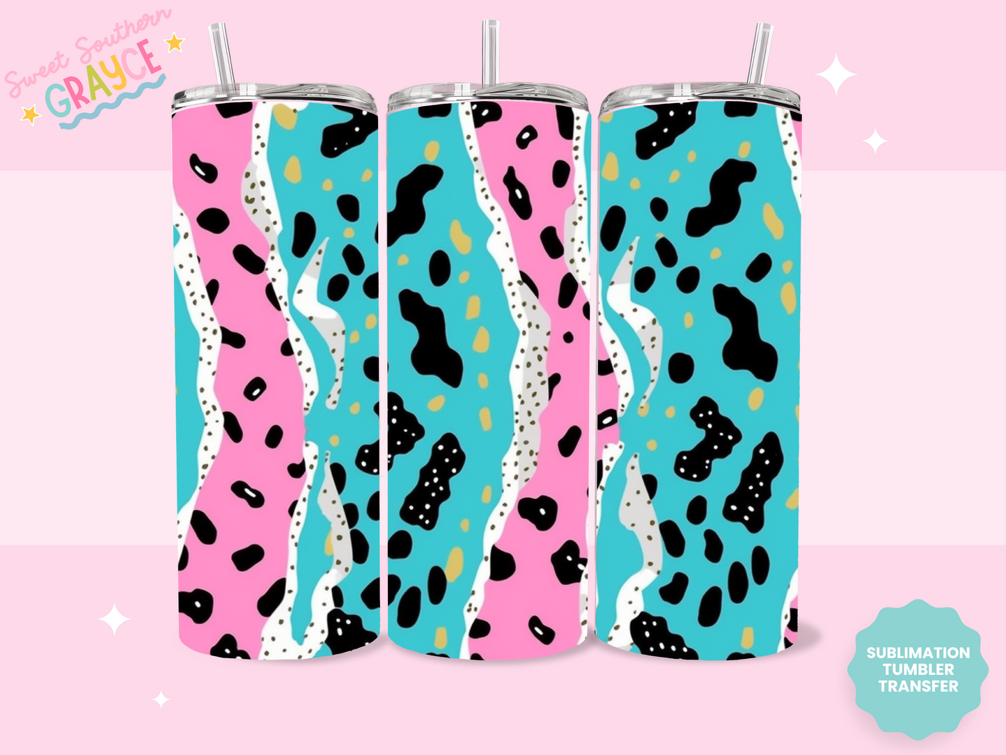 20oz SUBLIMATION TRANSFER - 90'S LEOPARD INSPIRED