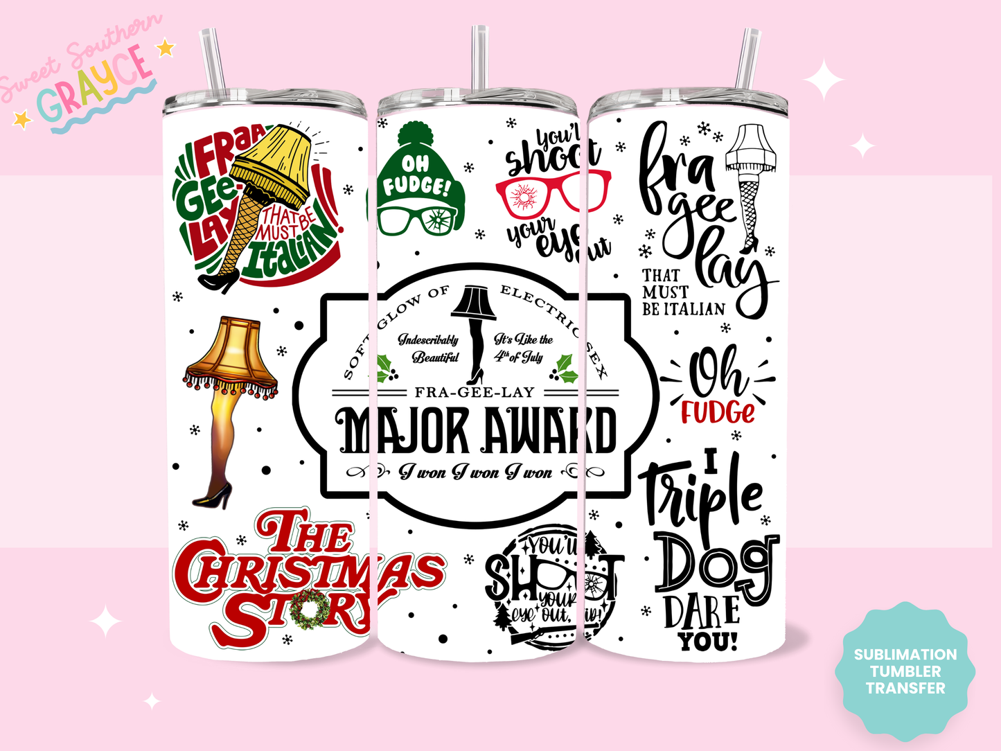 20oz SUBLIMATION TRANSFER - CHRISTMAS STORY