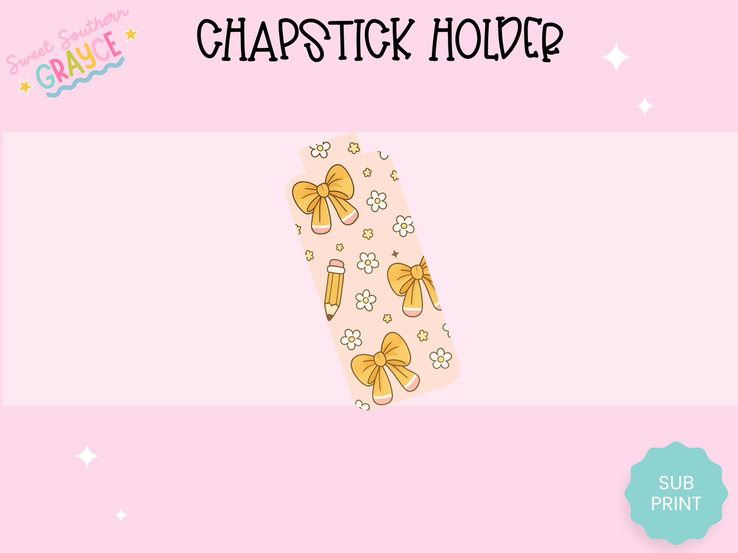 CHAPSTICK HOLDER- CUTE PENCIL BOWS