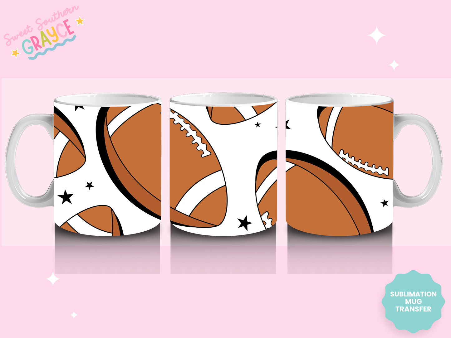 MUG SUBLIMATION TRANSFER - FOOTBALLS